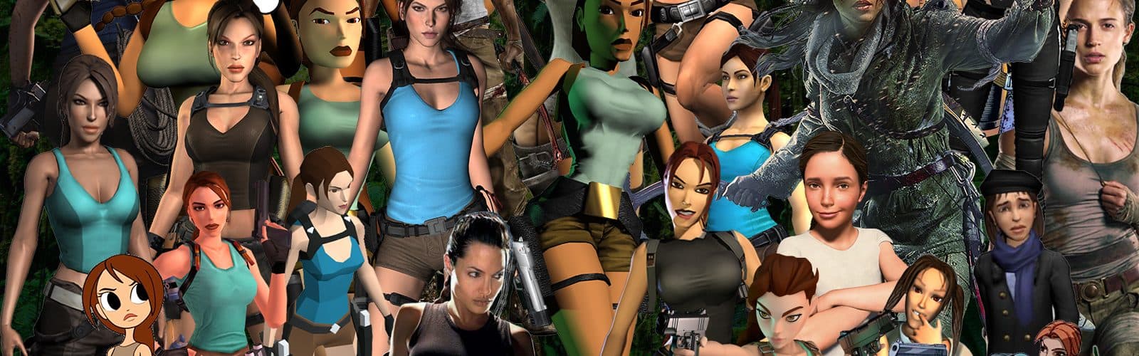 Collage of Lara Craft in different designs